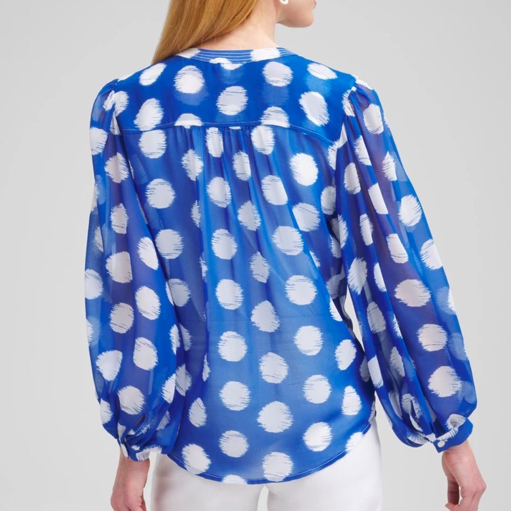 Chico's Blue and White Blouse - Picture 9 of 16